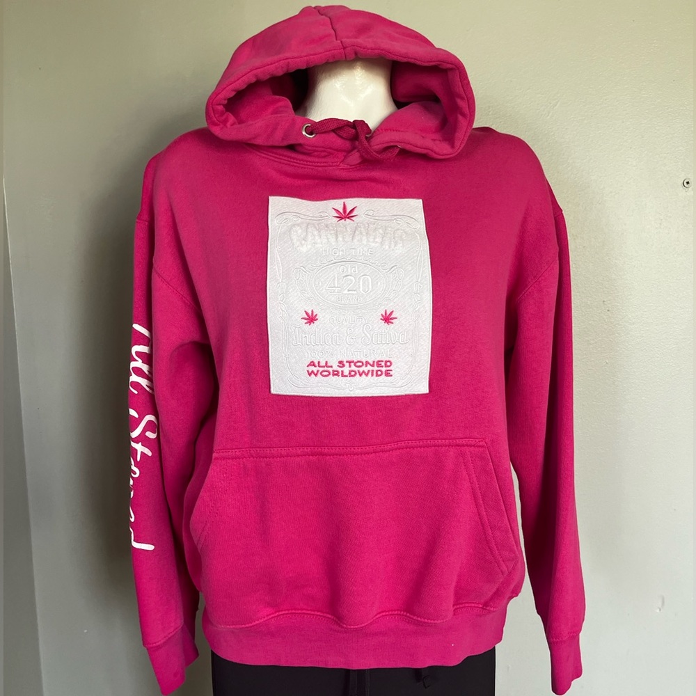 Hot pink 420 ladies hoodie size small